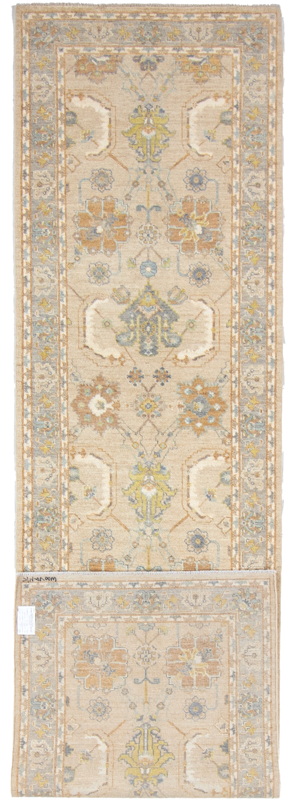 W 3.1 L 11.9 Ziegler Runner 100% Wool Hand-Woven All-Over Design - 66830