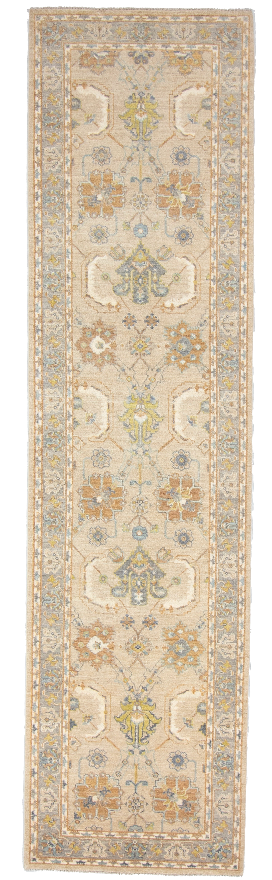 W 3.1 L 11.9 Ziegler Runner 100% Wool Hand-Woven All-Over Design - 66830