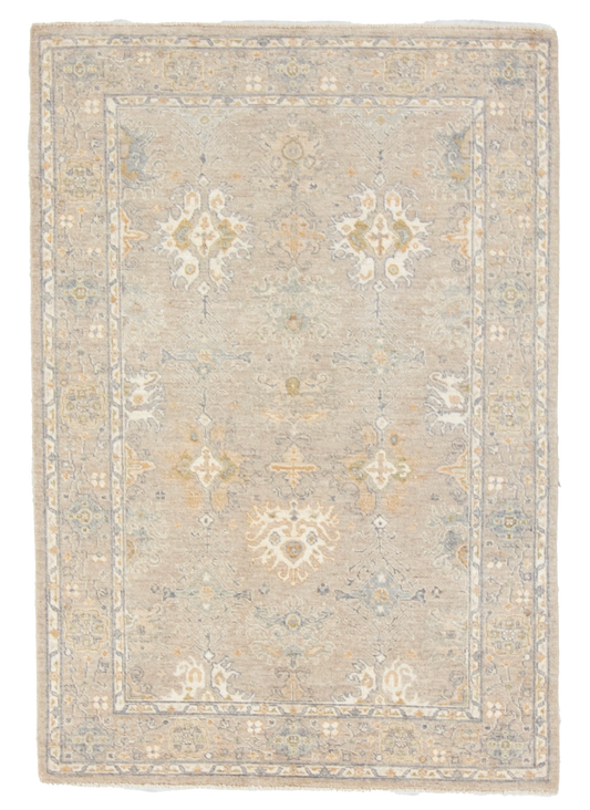 W 4 L 5.9 Mahal 100% Wool Hand-Woven All-Over Design - 66832