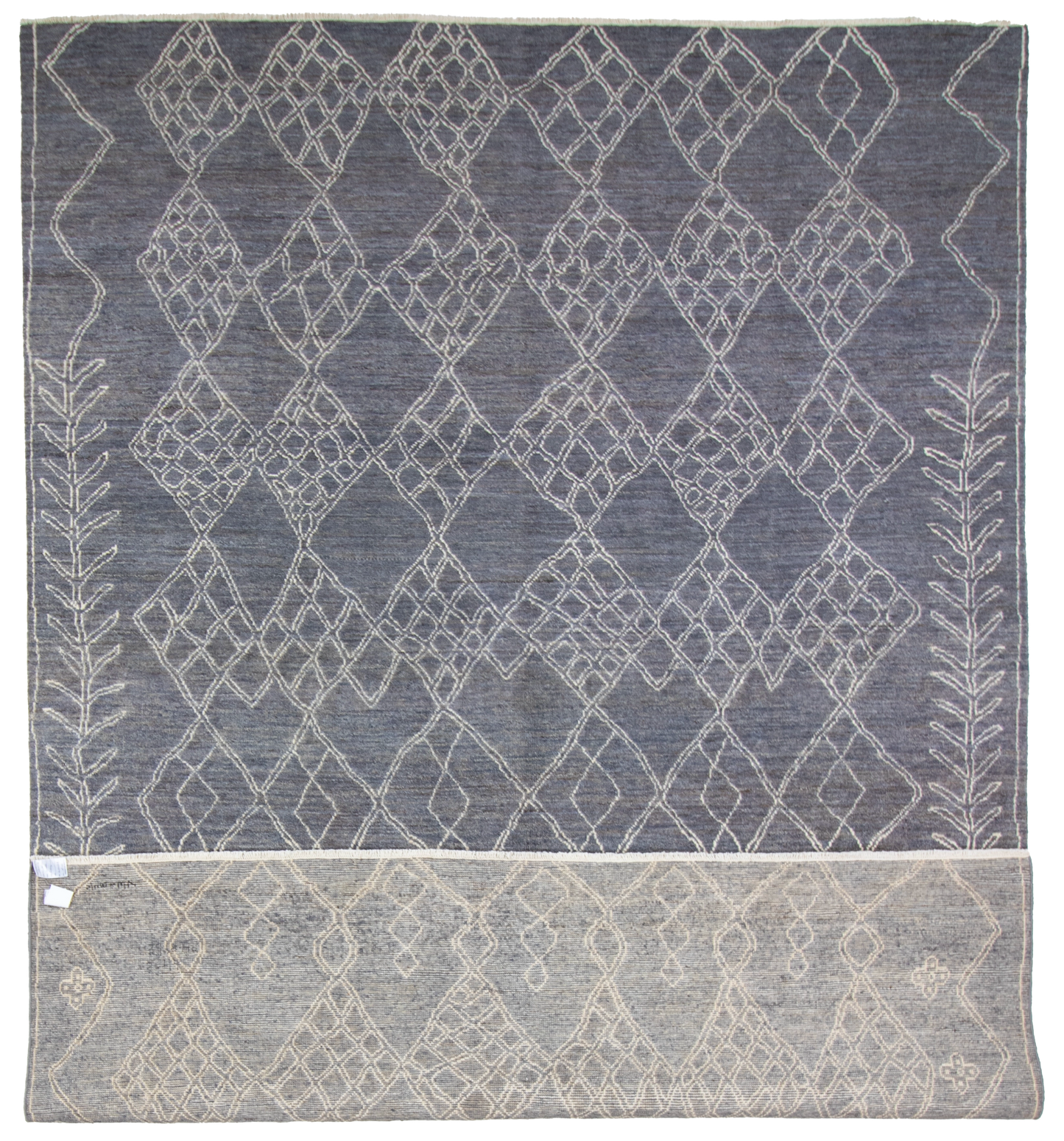 W 8.11 L 12.3 Moroccan 100% Wool Hand-Woven All-Over Design - 66836