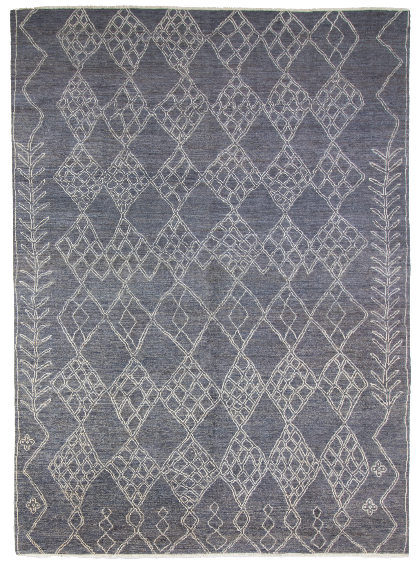 W 8.11 L 12.3 Moroccan 100% Wool Hand-Woven All-Over Design - 66836