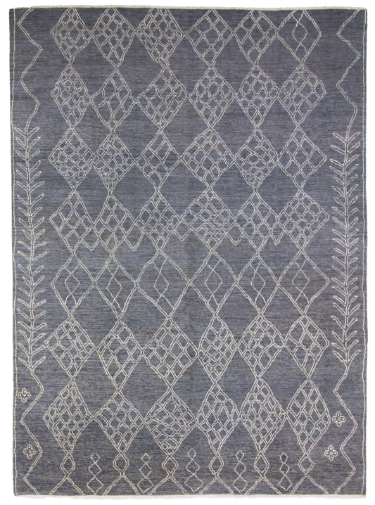 W 8.11 L 12.3 Moroccan 100% Wool Hand-Woven All-Over Design - 66836