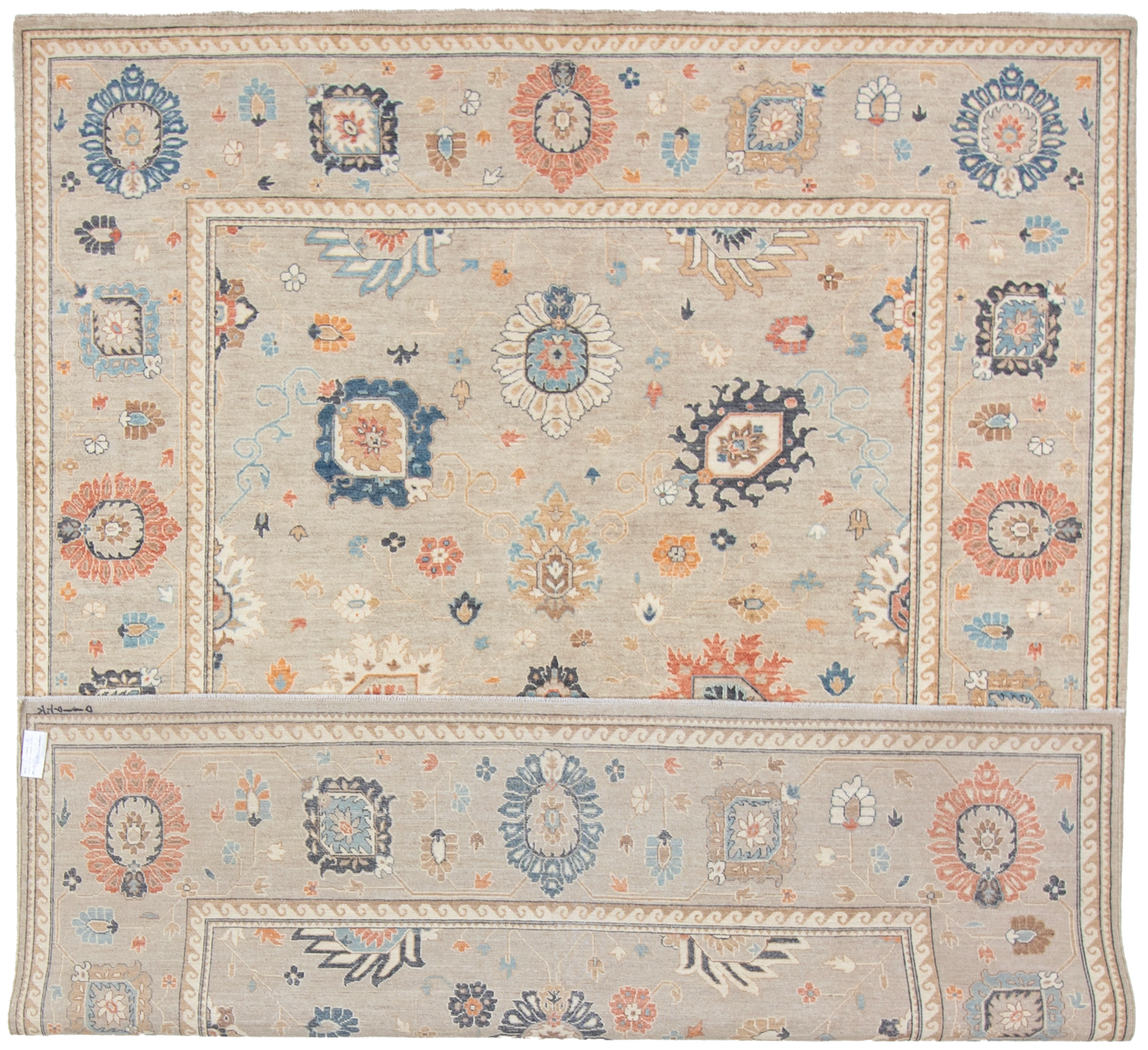 W 7.11 L 9.10 Mahal 100% Wool Hand-Woven All-Over Design - 66838