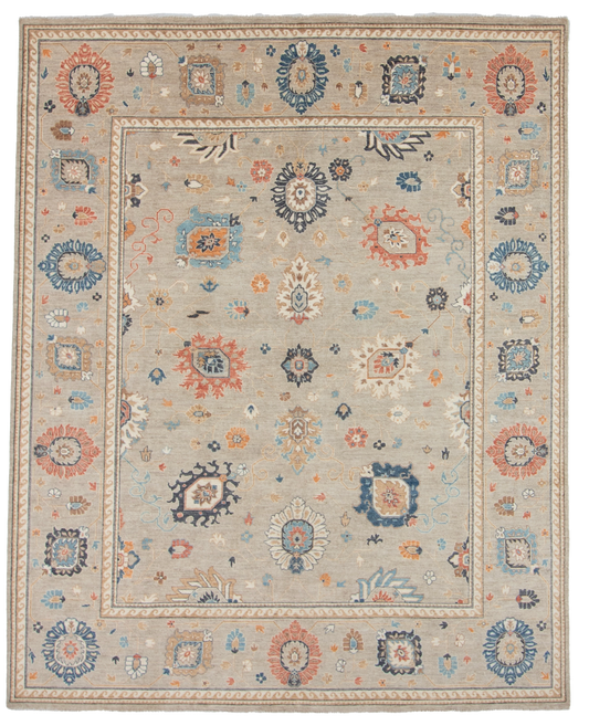 W 7.11 L 9.10 Mahal 100% Wool Hand-Woven All-Over Design - 66838