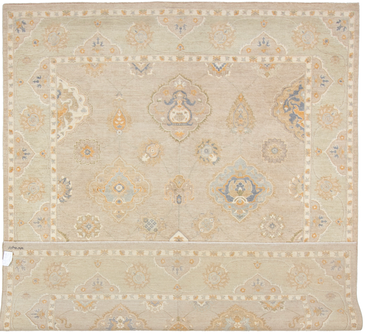 W 8.1 L 9.8 Sh. Abbas 100% Wool Hand-Woven All-Over Design - 66846