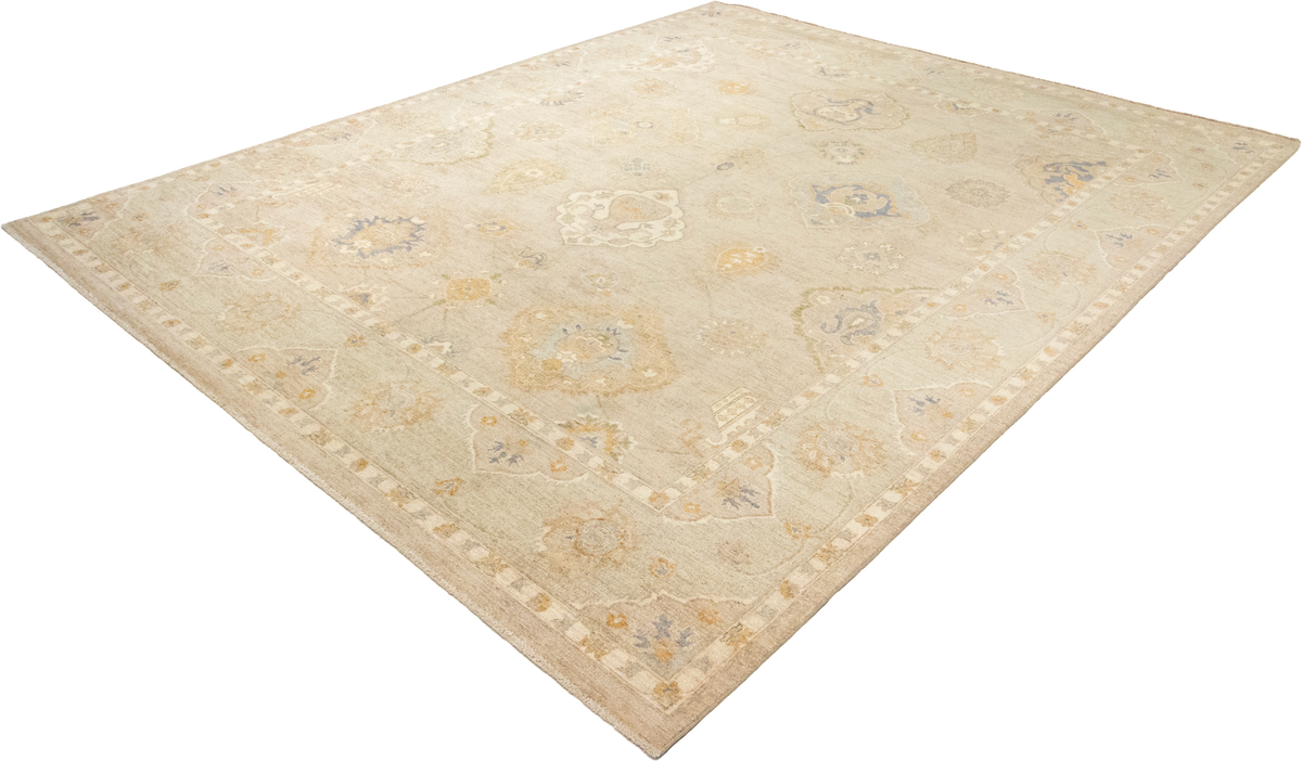 W 8.1 L 9.8 Sh. Abbas 100% Wool Hand-Woven All-Over Design - 66846