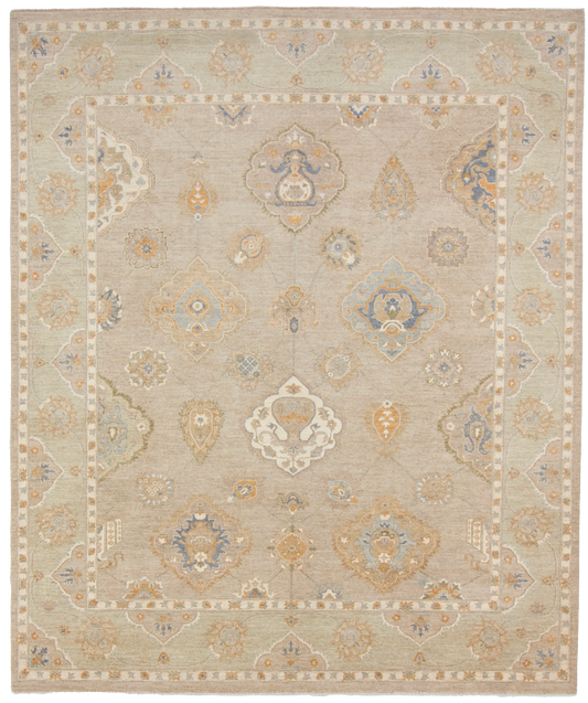 W 8.1 L 9.8 Sh. Abbas 100% Wool Hand-Woven All-Over Design - 66846