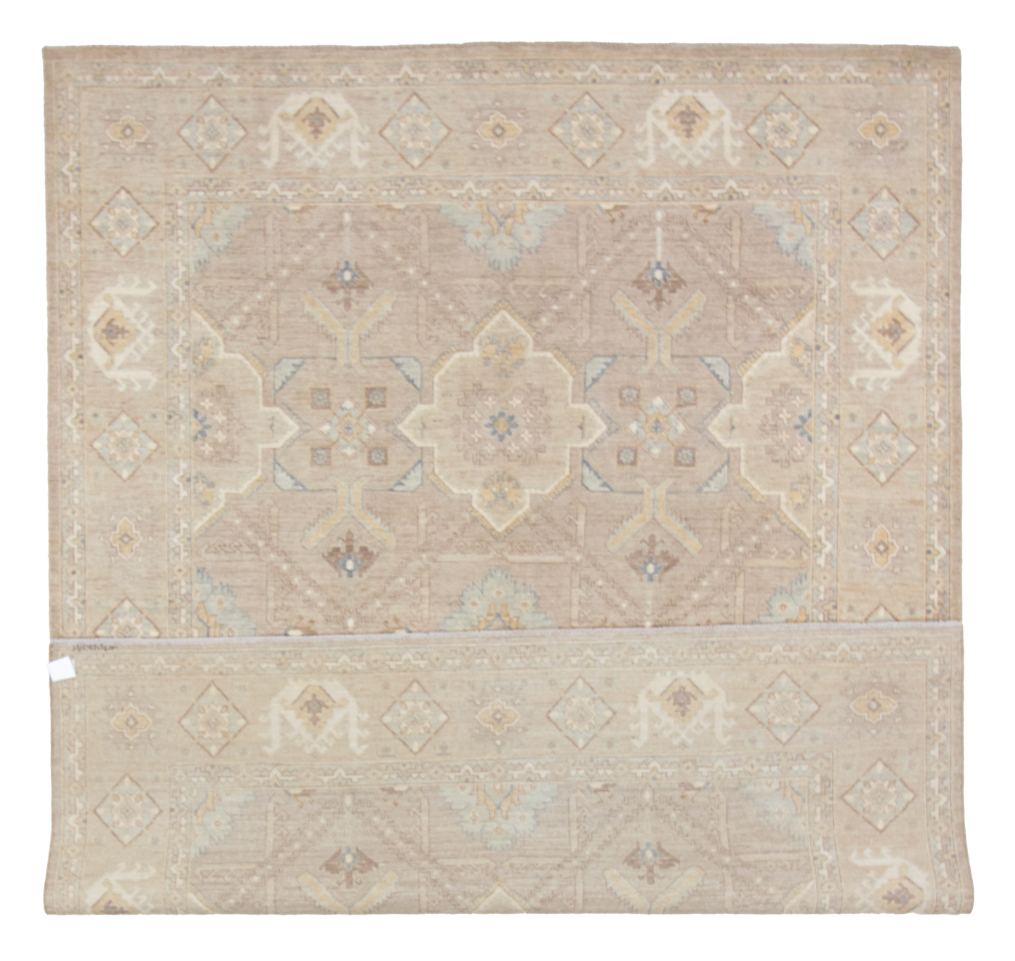 W 7.10 L 10 Hamadan 100% Wool Hand-Woven Geometric Design - 66847