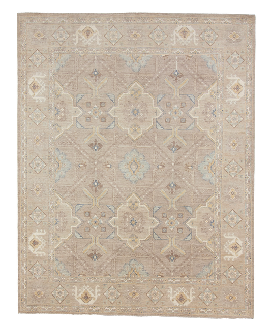 W 7.10 L 10 Hamadan 100% Wool Hand-Woven Geometric Design - 66847