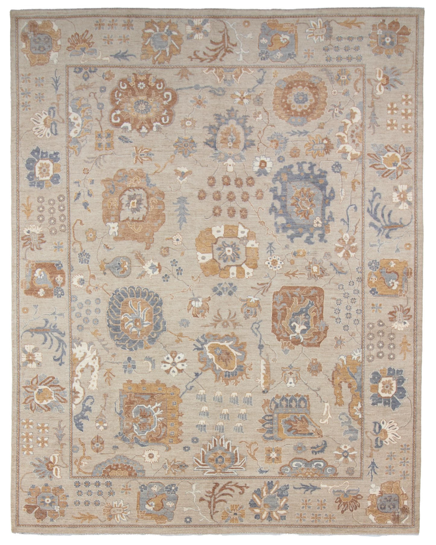 W 8.11 L 11.4 Ziegler 100% Wool Hand-Woven All-Over Design - 66850