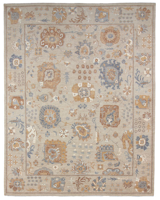 W 8.11 L 11.4 Ziegler 100% Wool Hand-Woven All-Over Design - 66850
