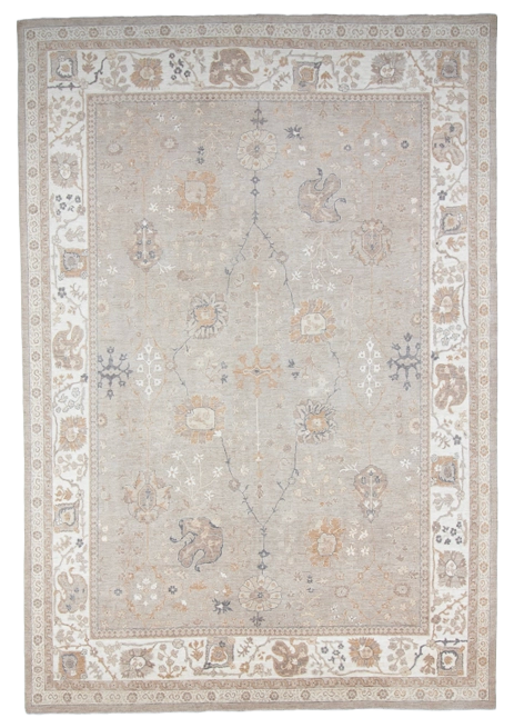 W 9.9 L 14.2 Sh. Abbas 100% Wool Hand-Woven All-Over Design - 66855
