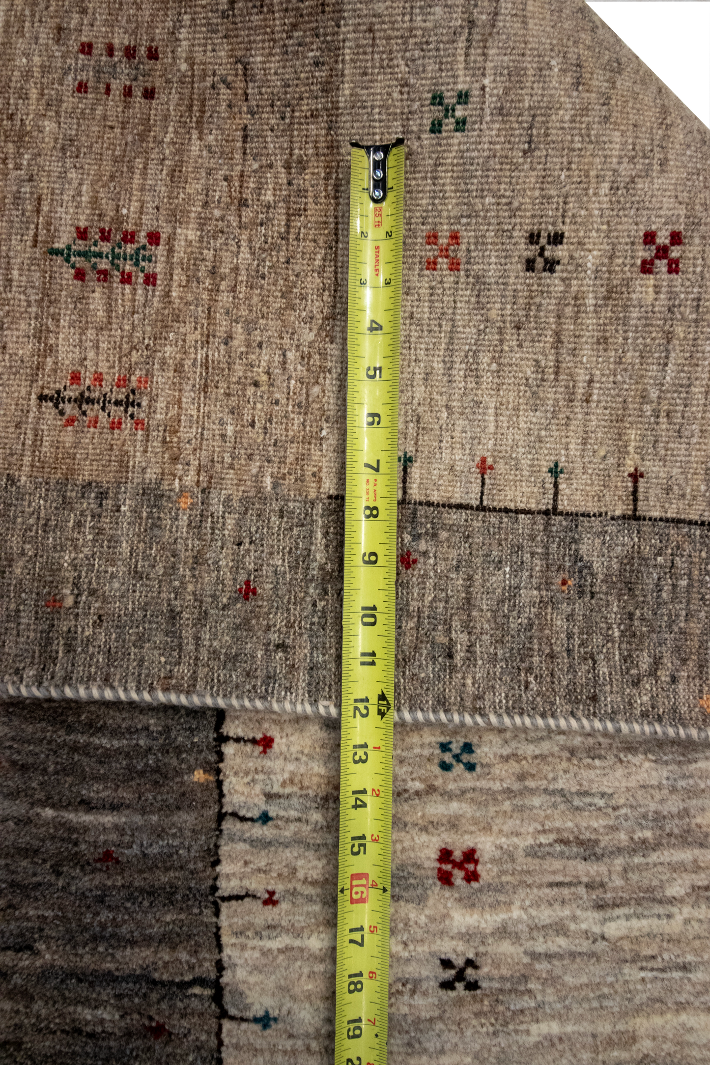 W 2.7 L 6.5 Gabbeh Runner 100% Wool Hand-Woven All-Over Design - 66861