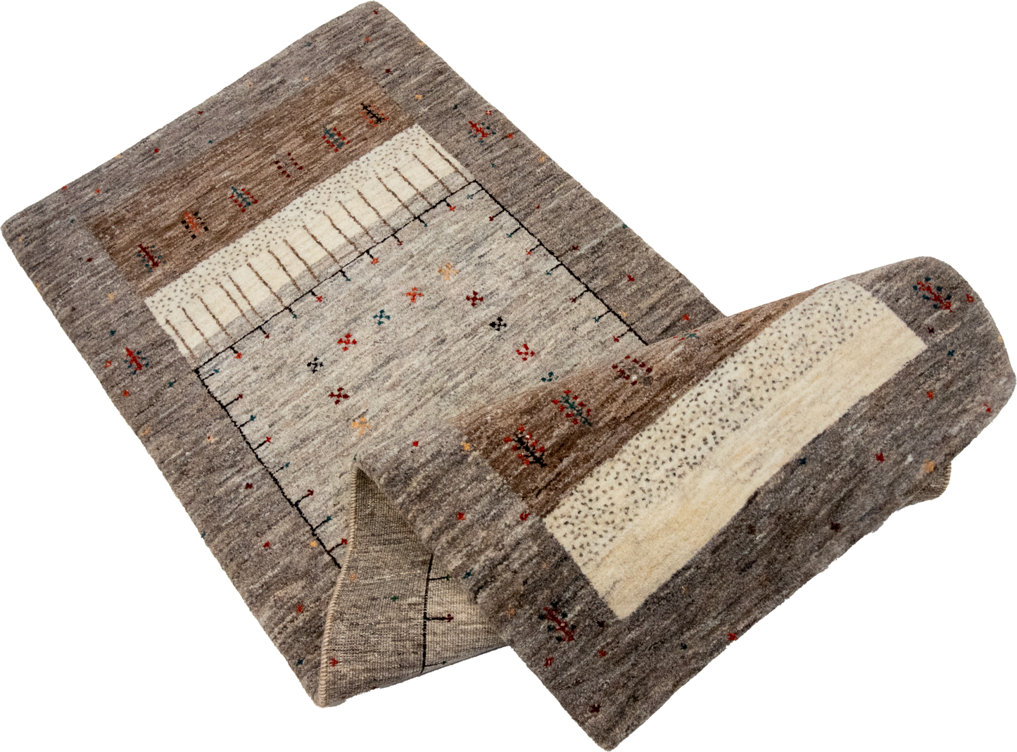 W 2.7 L 6.5 Gabbeh Runner 100% Wool Hand-Woven All-Over Design - 66862