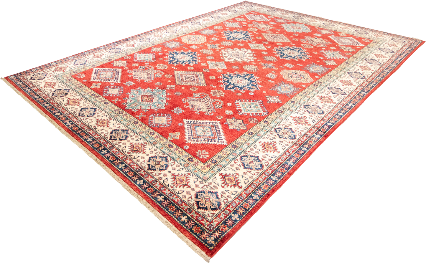 W 8.9 L 12 Shirvan 100% Wool Hand-Woven Geometric Design - 66876