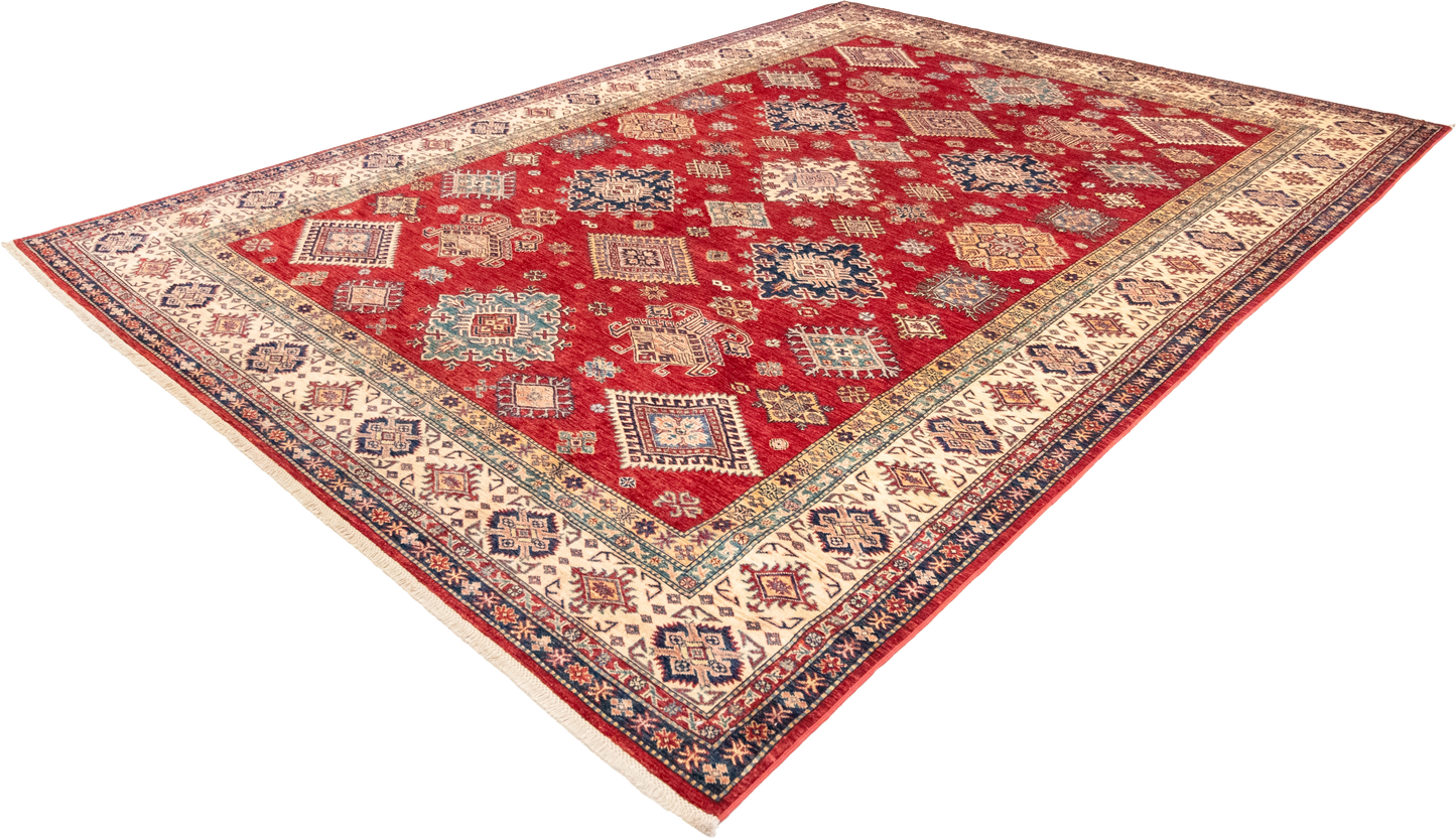 W 8.9 L 12 Shirvan 100% Wool Hand-Woven Geometric Design - 66876
