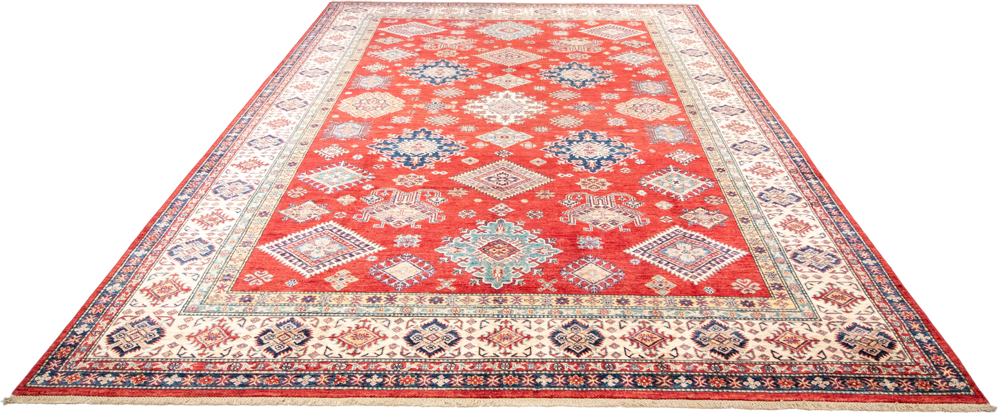 W 8.9 L 12 Shirvan 100% Wool Hand-Woven Geometric Design - 66876