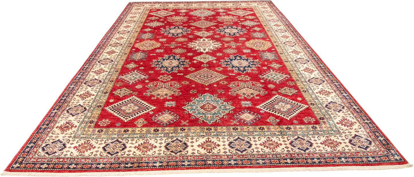 W 8.9 L 12 Shirvan 100% Wool Hand-Woven Geometric Design - 66876