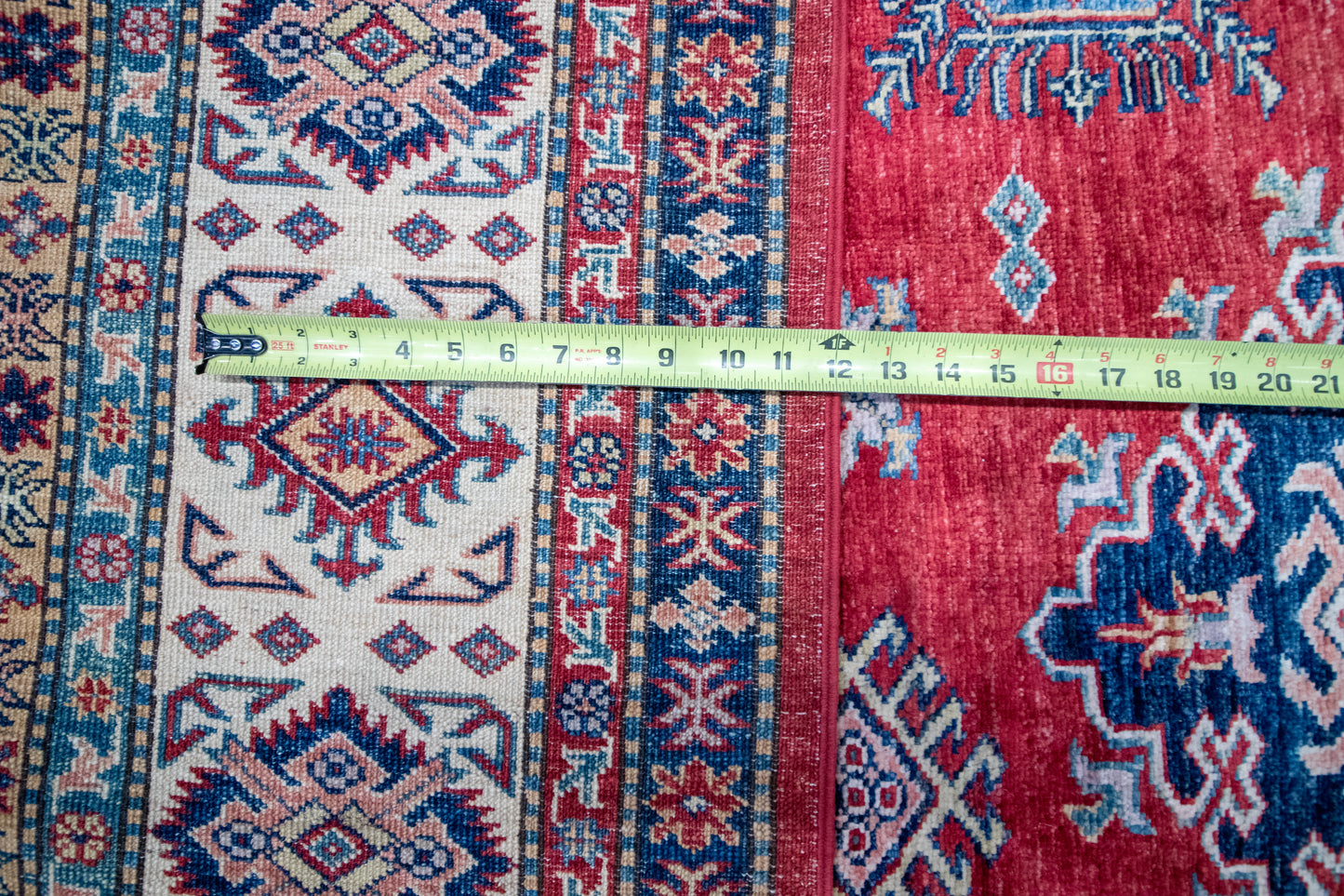 W 8.9 L 12 Shirvan 100% Wool Hand-Woven Geometric Design - 66876
