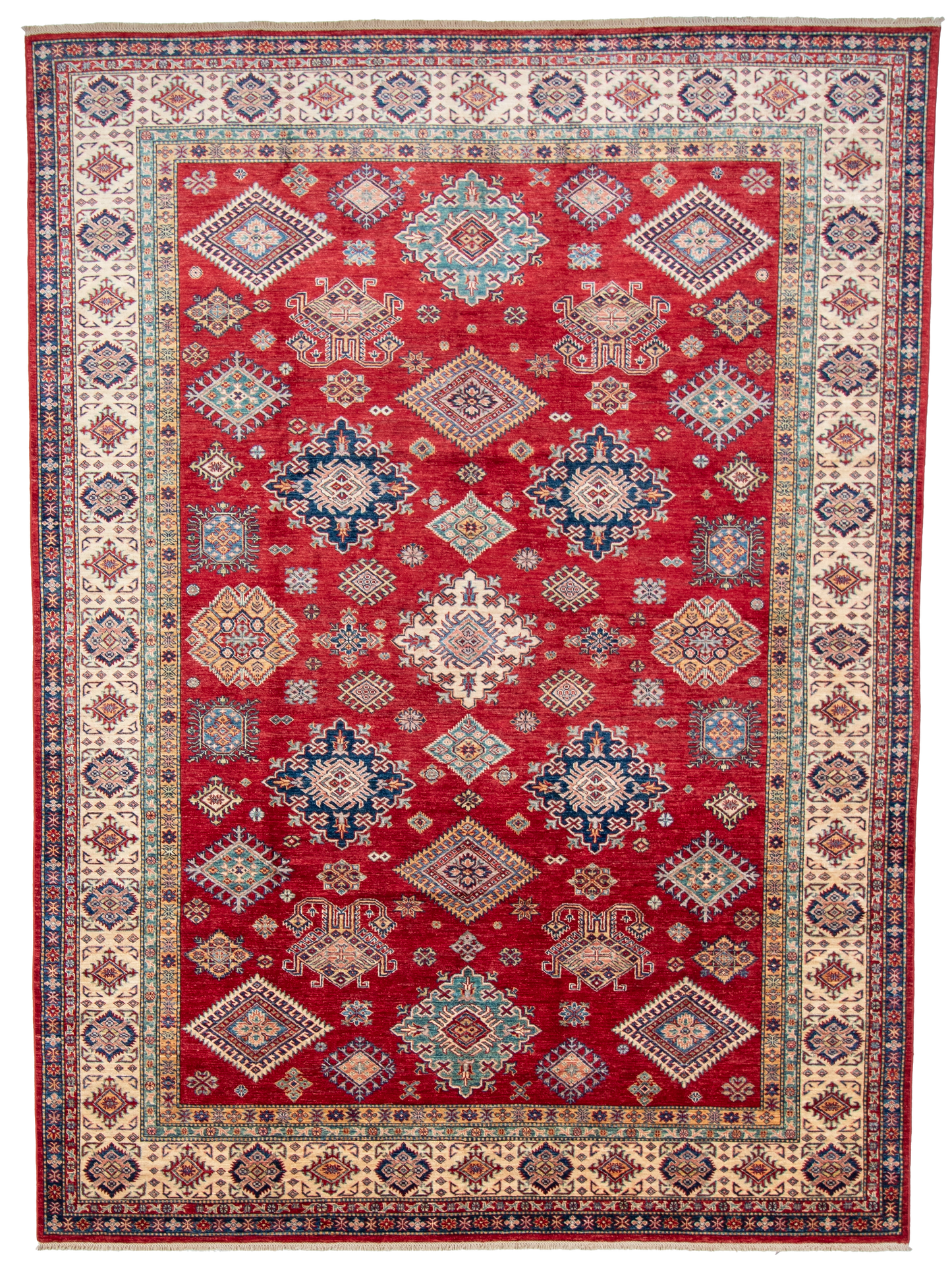 W 8.9 L 12 Shirvan 100% Wool Hand-Woven Geometric Design - 66876