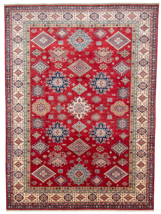 W 8.9 L 12 Shirvan 100% Wool Hand-Woven Geometric Design - 66876