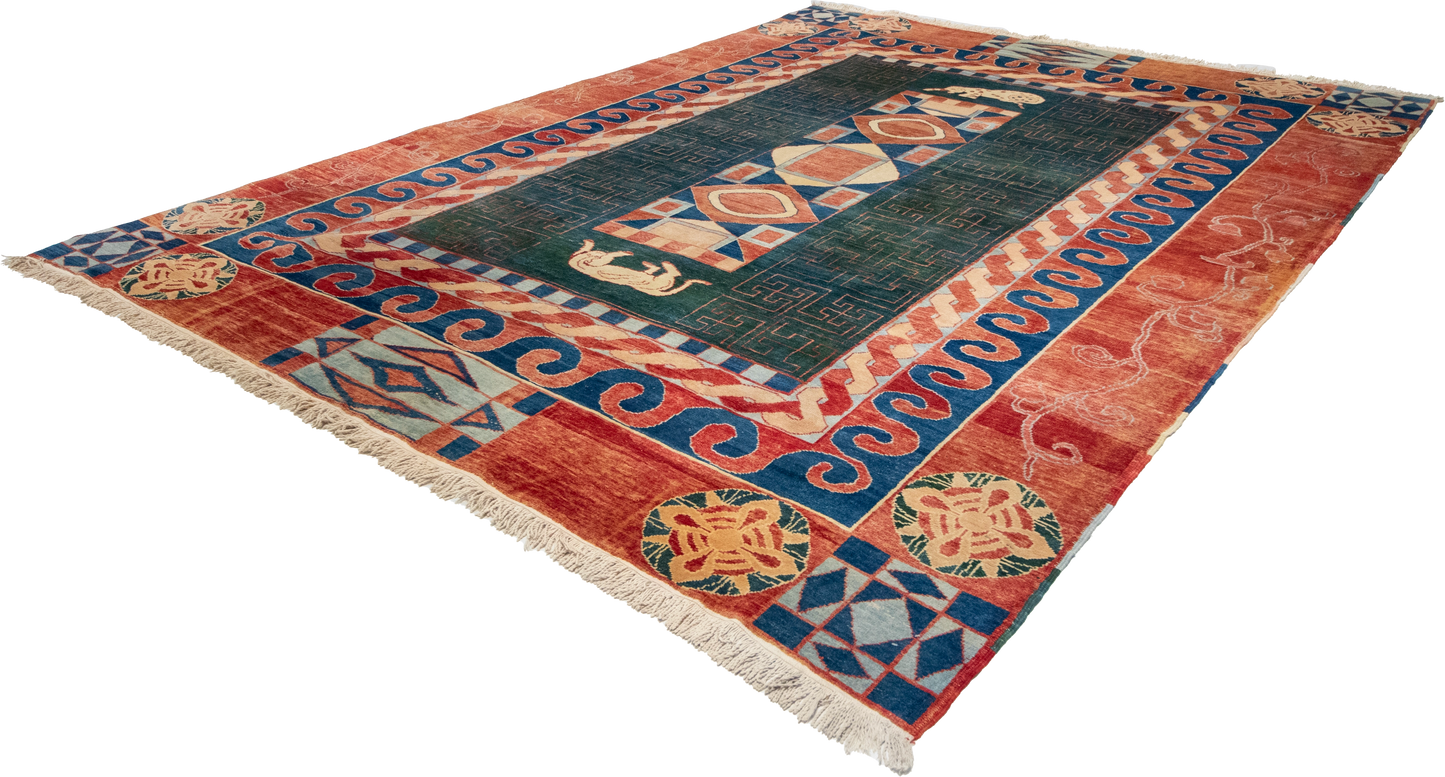 W 9.10 L 12.7 Turkish 100% Wool Hand-Woven All-Over Design - 66879