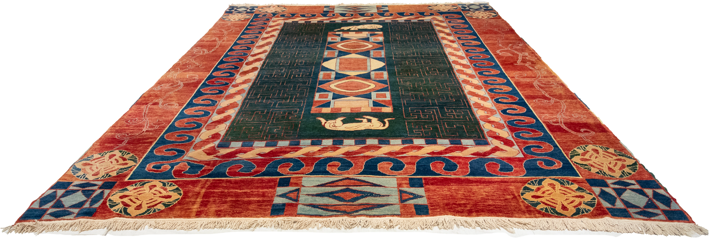 W 9.10 L 12.7 Turkish 100% Wool Hand-Woven All-Over Design - 66879