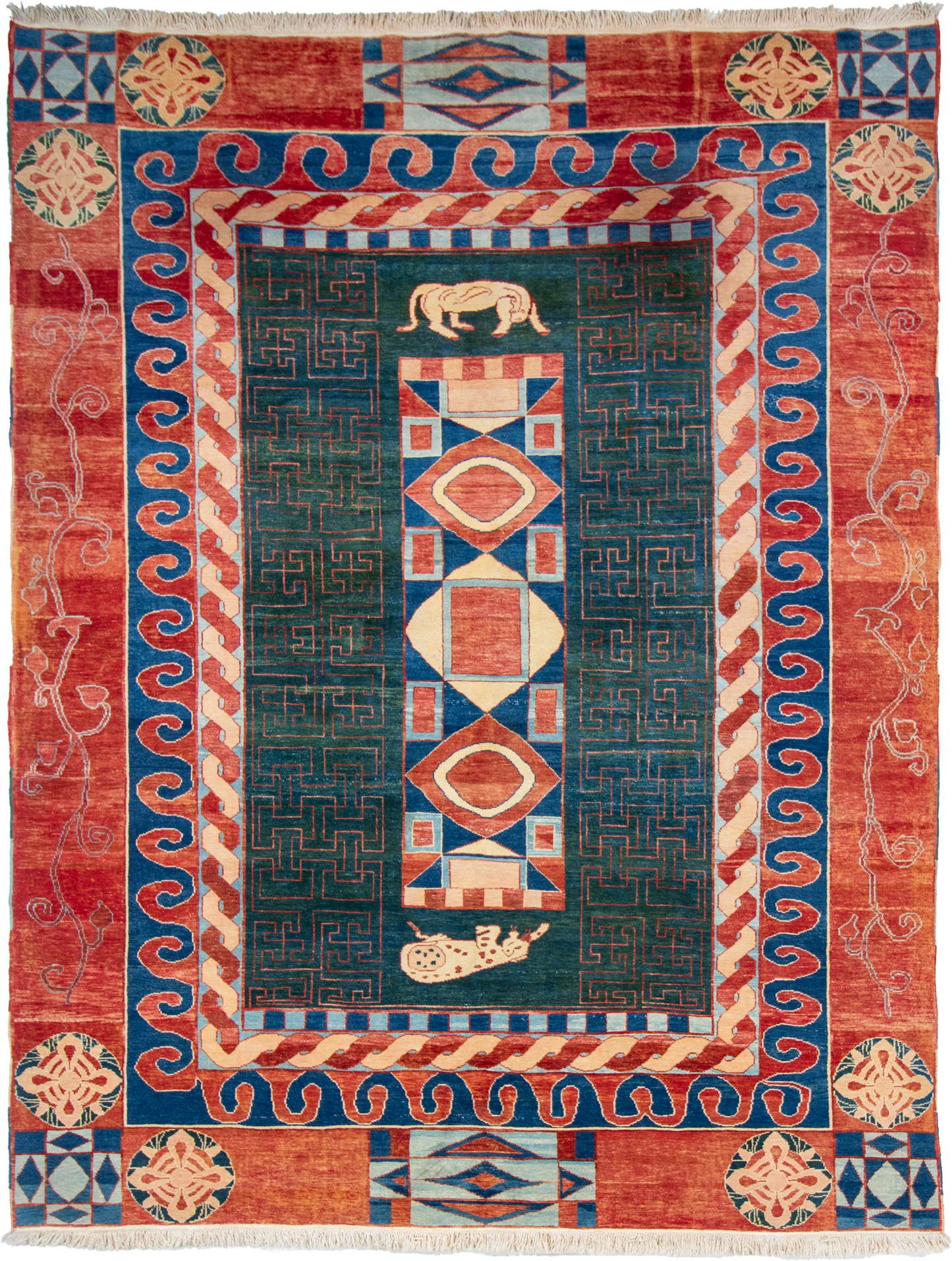 W 9.10 L 12.7 Turkish 100% Wool Hand-Woven All-Over Design - 66879