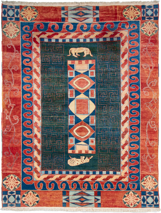 W 9.10 L 12.7 Turkish 100% Wool Hand-Woven All-Over Design - 66879