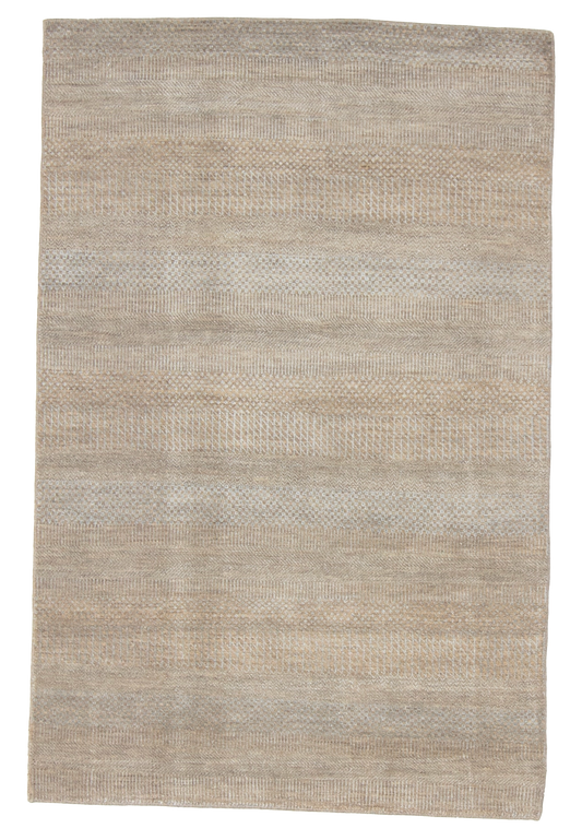 W 4 L 6.2 Modern Wool And Silk Blend Hand-Woven All-Over Design - 66883