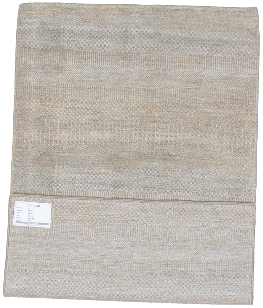 W 3 L 5.1 Modern Wool And Silk Blend Hand-Woven All-0ver Design - 66885