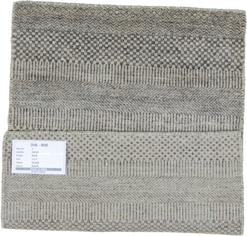 W 2 L 3 Modern 100% Wool Hand-Woven All-Over Design - 66886