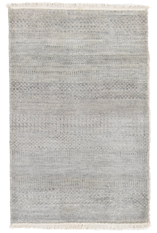W 2 L 3 Modern Wool And Silk Blend Hand-Woven All-Over Design - 66891