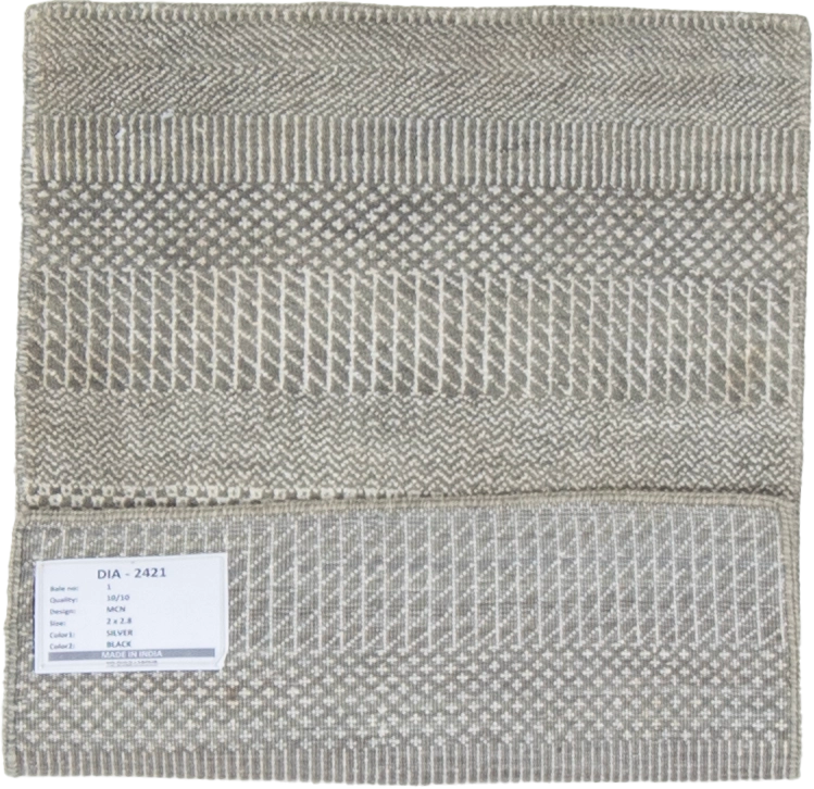 W 2 L 3 Modern Wool And Silk Blend Hand-Woven All-Over Design - 66892