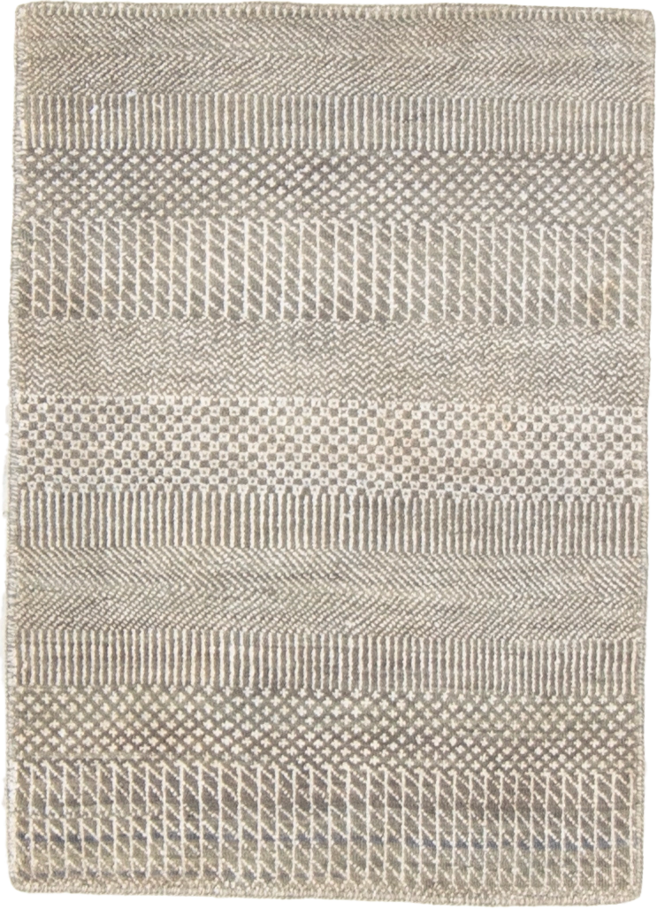W 2 L 3 Modern Wool And Silk Blend Hand-Woven All-Over Design - 66892