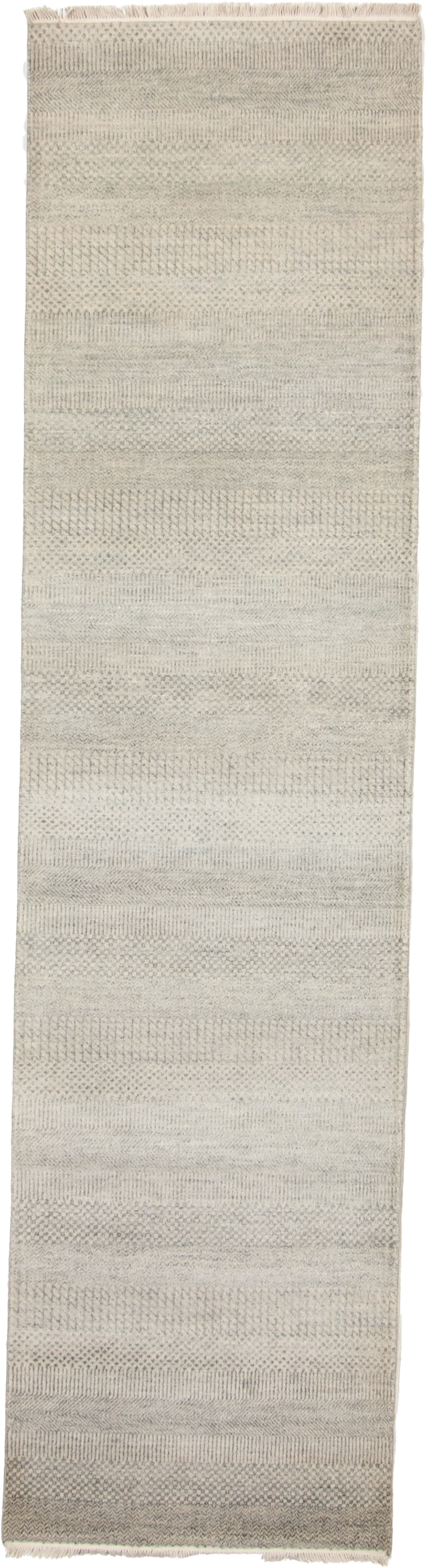 W 2.2 L 10 Modern Wool And Silk Blend Hand-Woven All-Over Design - 66893