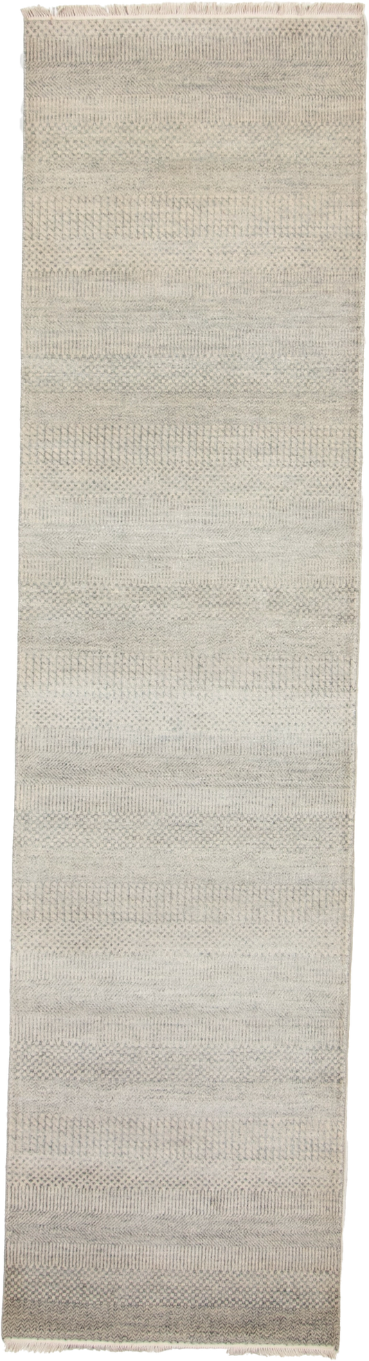 W 2.2 L 10 Modern Wool And Silk Blend Hand-Woven All-Over Design - 66893