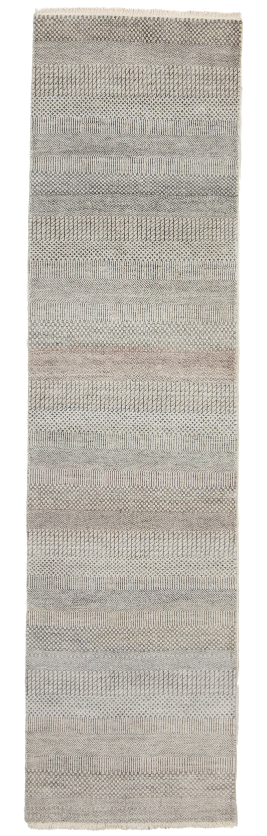 W 2.6 L 9.8 Modern 100% Wool Hand-Woven All-Over Design - 66894