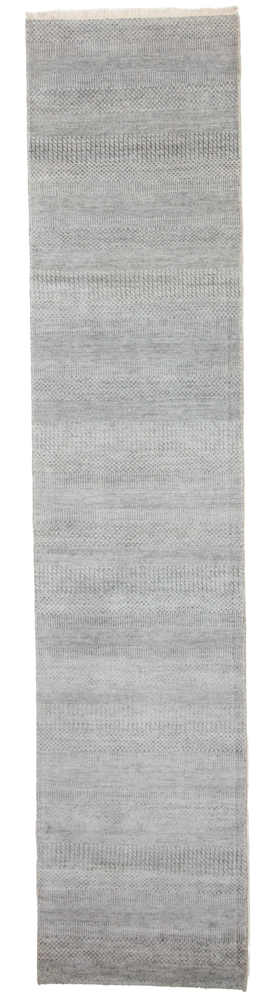 W 2.7 L 11.9 Modern Wool And Silk Blend Hand-Woven All-Over Design - 66896