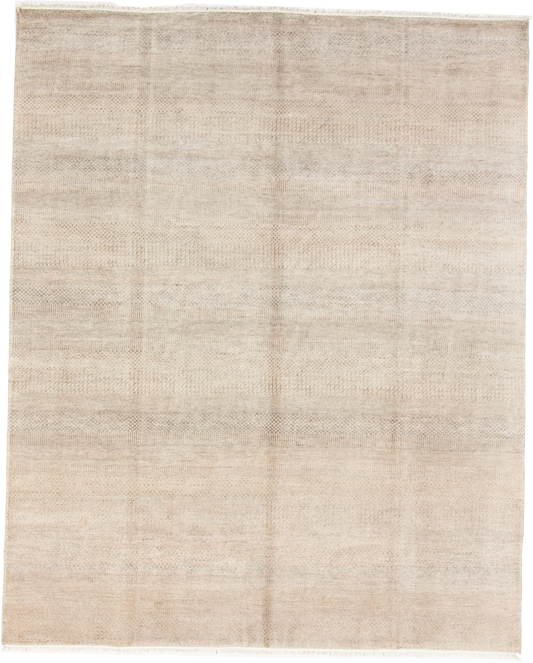 W 8 L 9.10 Modern Wool And Silk Blend Hand-Woven All-Over Design - 66916