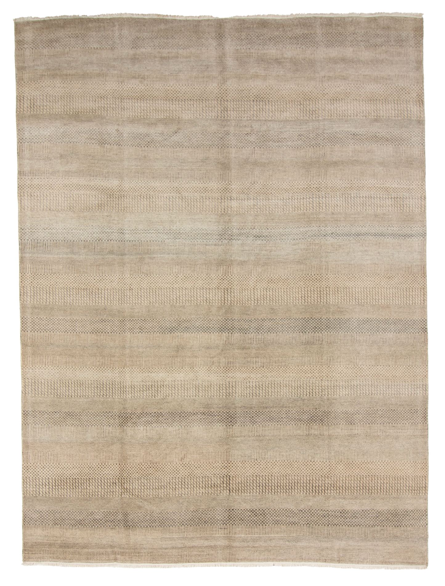 W 9 L 12 Modern Wool And Silk Blend Hand-Woven All-Over Design - 66917