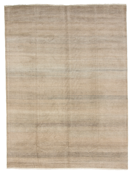 W 9 L 12 Modern Wool And Silk Blend Hand-Woven All-Over Design - 66917