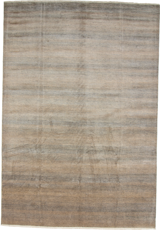 W 9.11 L 14.3 Modern Wool And Silk Blend Hand-Woven All-Over Design - 66921