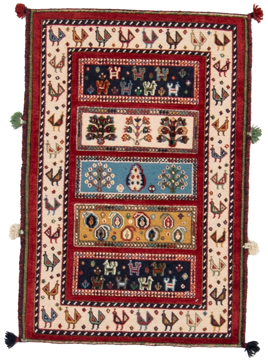 W 2 L 3 Baluch 100% Wool Hand-Woven All-Over Design - 66925