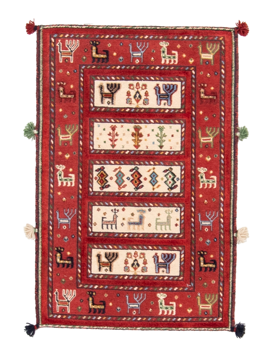 W 2 L 3 Baluch 100% Wool Hand-Woven All-Over Design - 66926