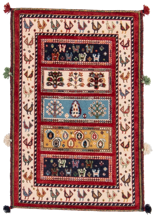 W 2 L 3 Baluch 100% Wool Hand-Woven All-Over Design - 66928