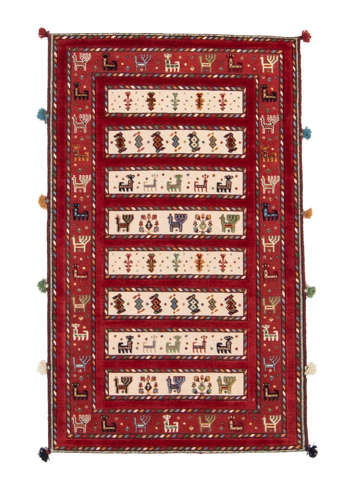 W 3.2 L 5.2 Baluch 100% Wool Hand-Woven All-Over Design - 66929
