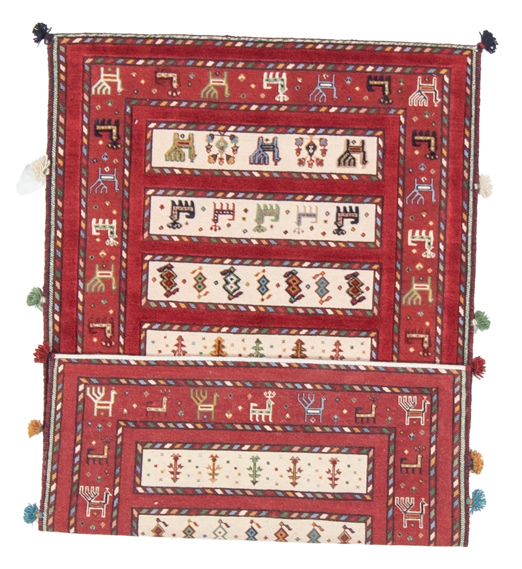 W 3.2 L 5.2 Baluch 100% Wool Hand-Woven All-Over Design - 66929
