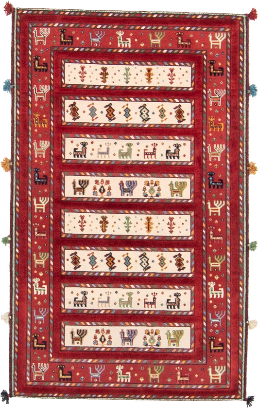 W 3.2 L 5.2 Baluch 100% Hand-Woven All-Over Design - 66930