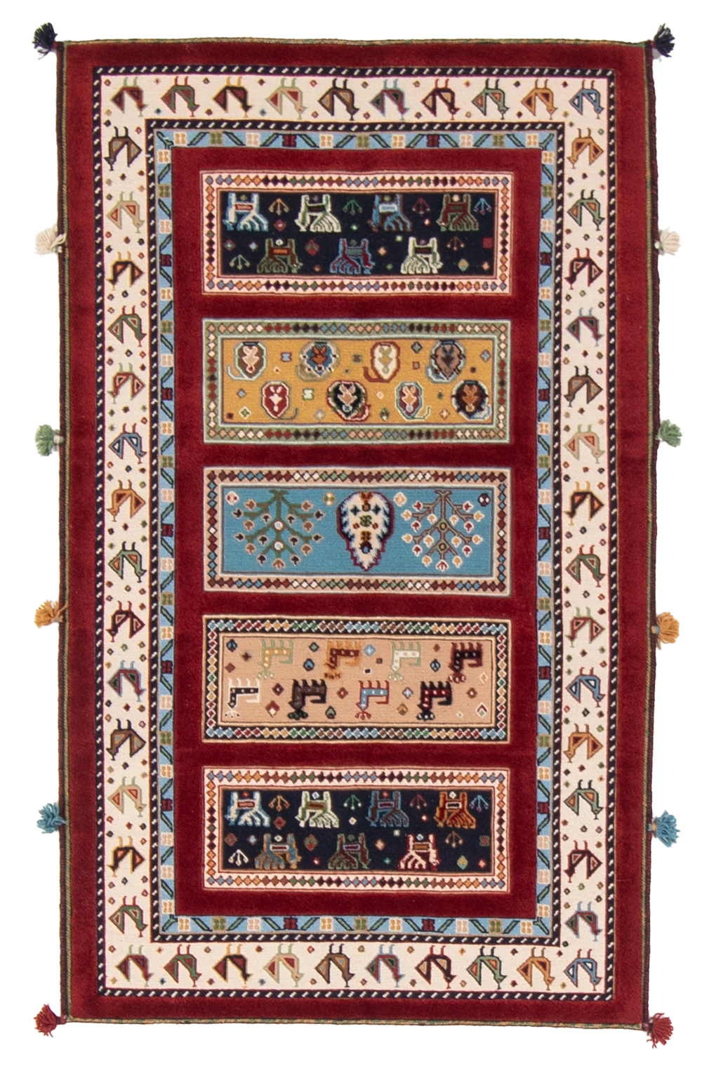 W 3.1 L 5.1 Baluch 100% Wool Hand-Woven All-Over Design - 66931